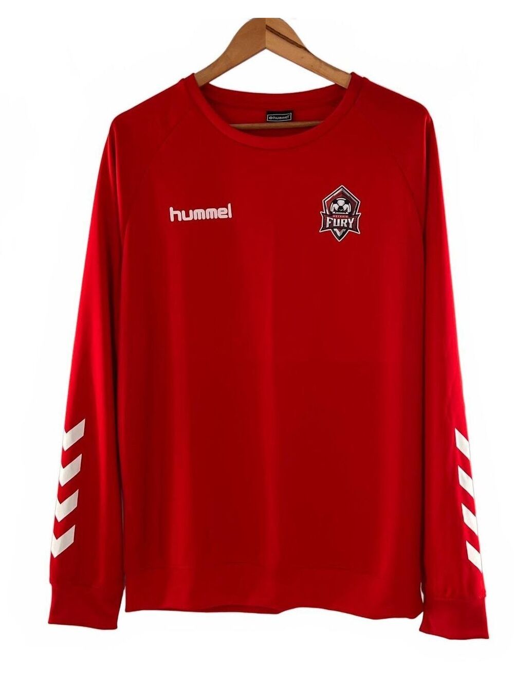 Hummel Ontario Fury Red Long Sleeve Soccer Training Jersey Shirt Blokecore Y2K L